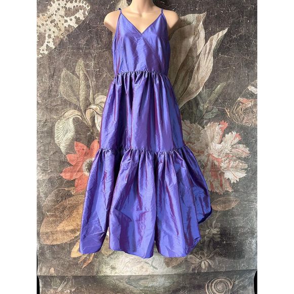 New Anthropologie Bloni Tiered Shine Dress Size Xxs - Picture 6 of 10